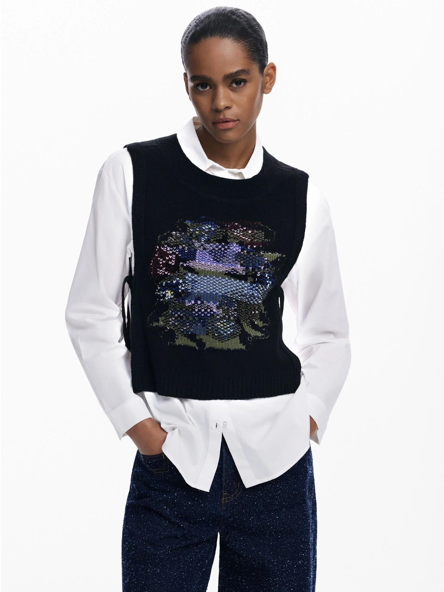Desigual Camicia 2in1 fiori Donna Bianco 25WWCW01 1000 DESIGUAL 