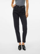 Vero Moda VMTESSA Vita alta Mom Fit Jeans Donna Dark Grey Denim 10302983 Dark Grey Denim VERO MODA 