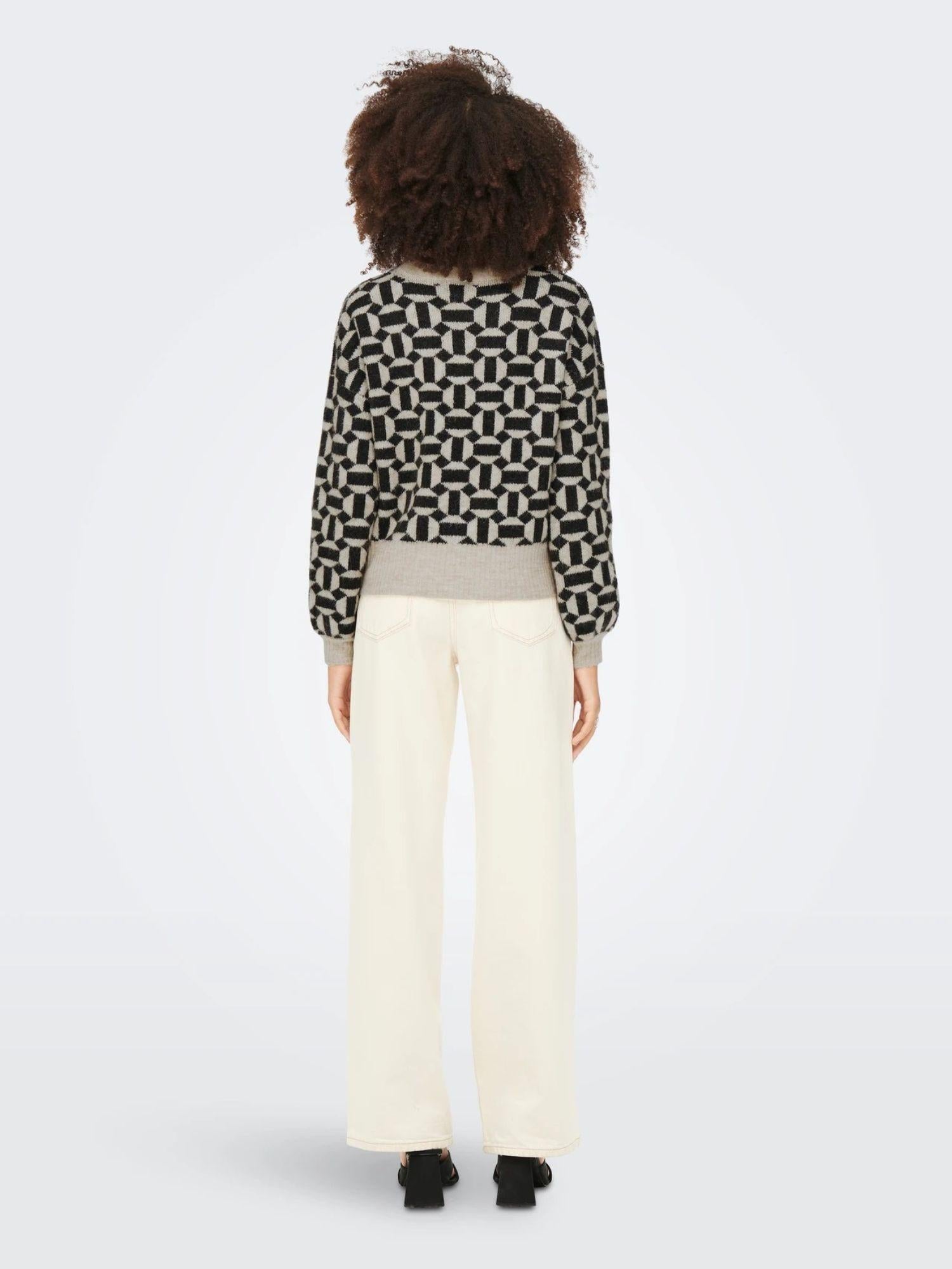 Only ONLGEO Maglione Donna Grigio Oatmeal 15268015 Oatmeal MELANGE ONLY 