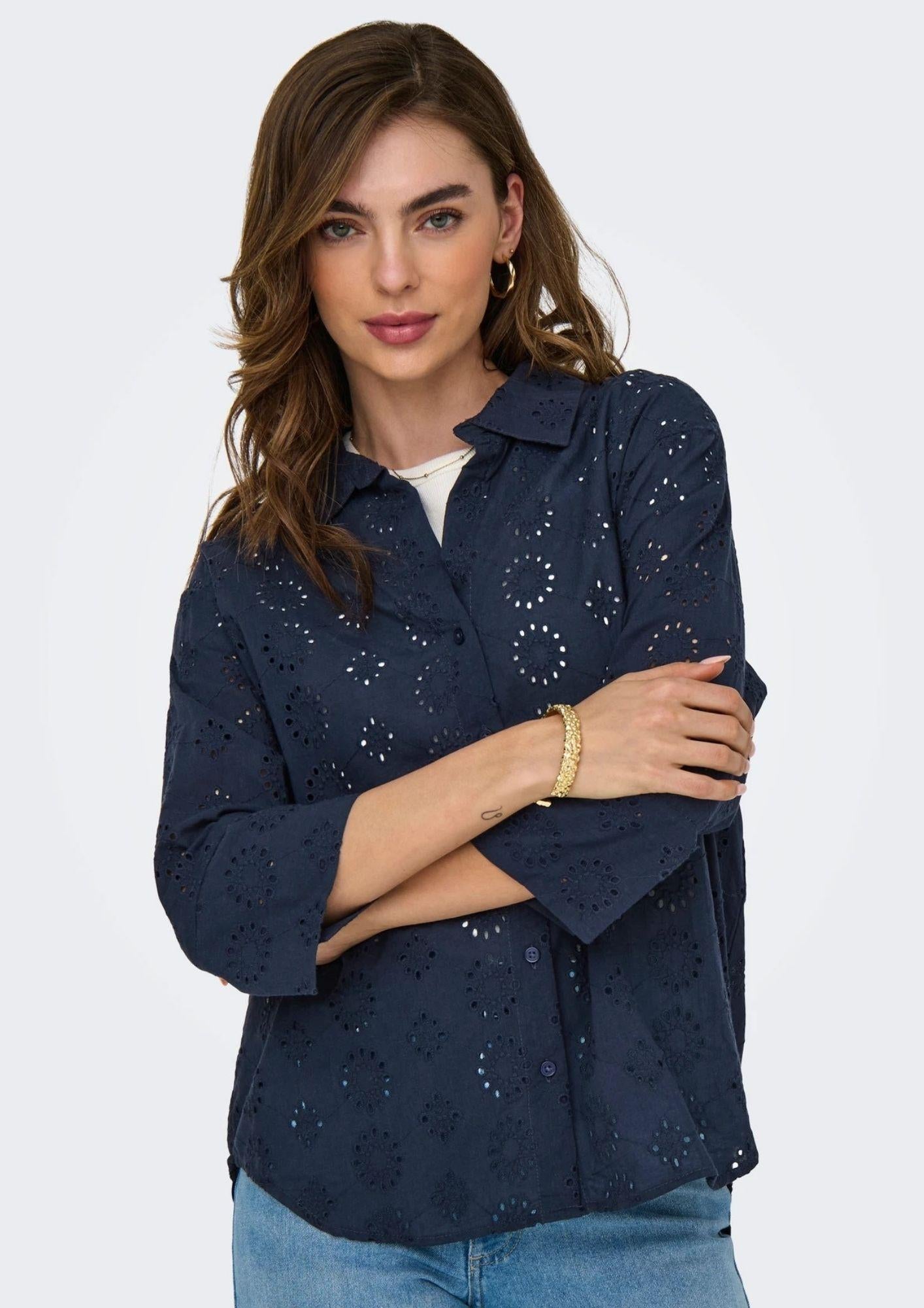 Jacqueline De Yong Camicia Donna Tallie Blu 15292179 Black Iris JACQUELINE DE YONG 