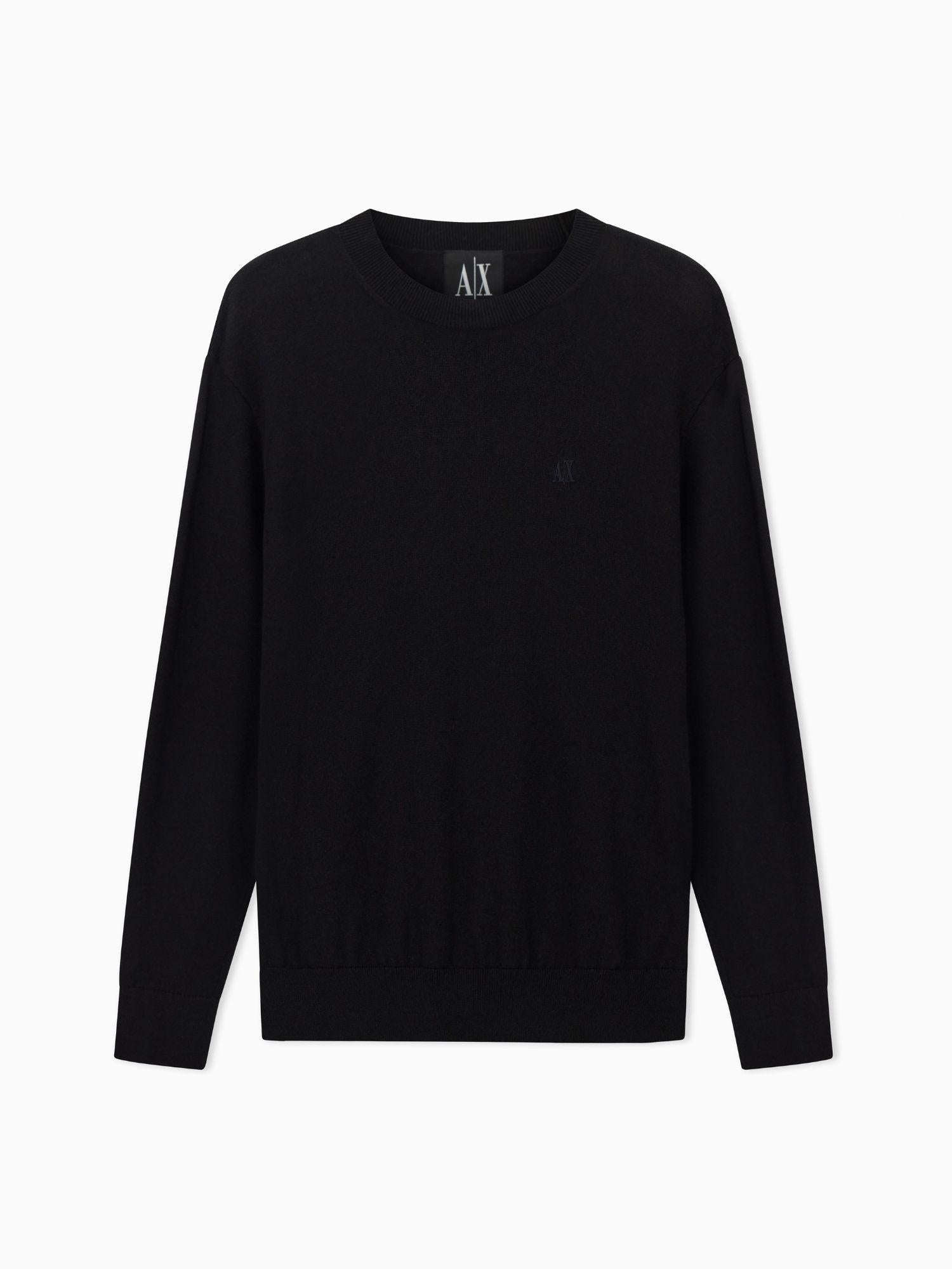 Armani Exchange Maglione girocollo in misto cotone Uomo Nero XM000338 AF12291 UC001 ARMANI EXCHANGE 