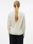 Vero Moda Maglione Donna Doffy Bianco Panna 10201022 Birch MELANGE VERO MODA 