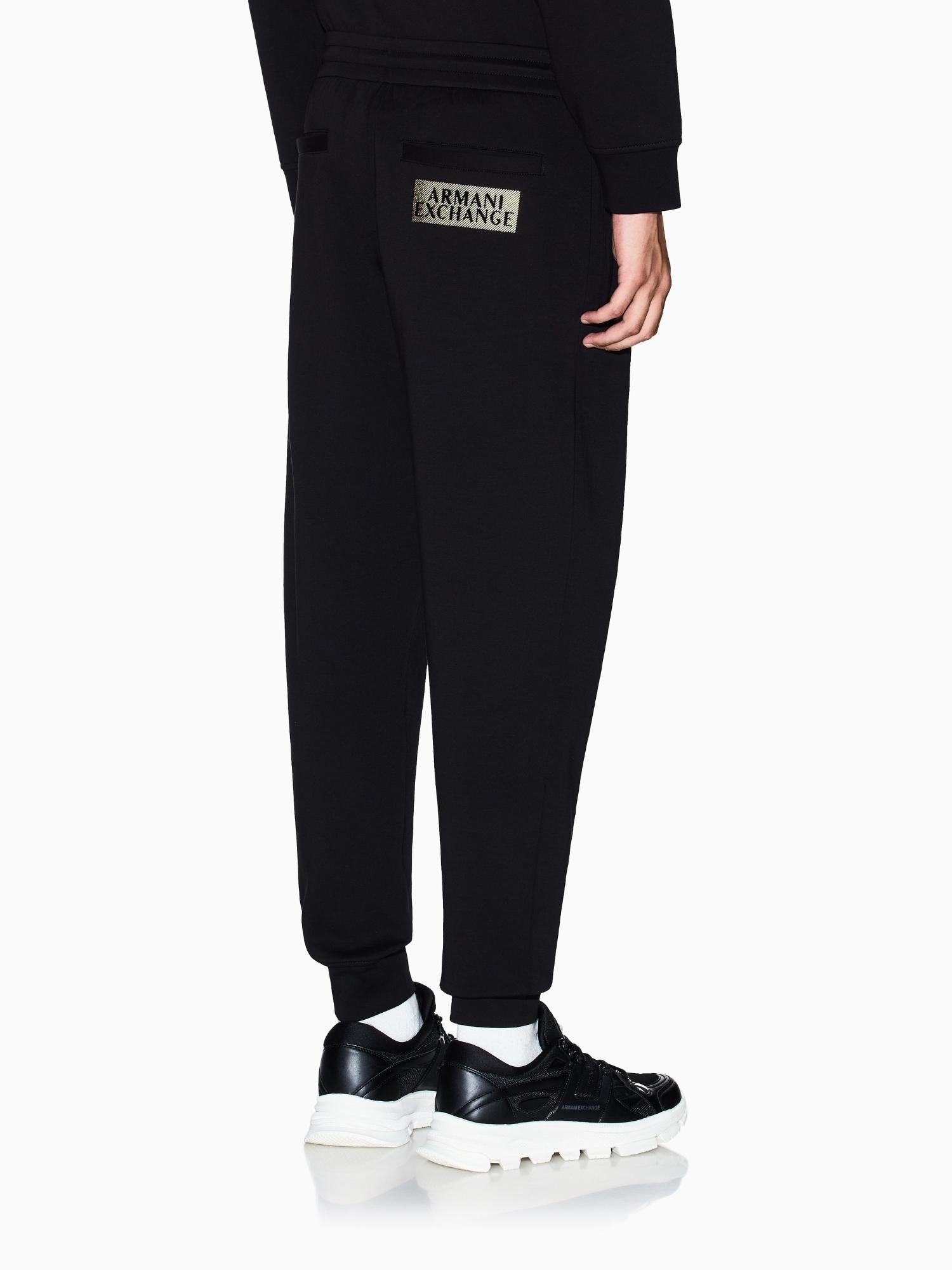 Armani Exchange Pantaloni Uomo jogger in cotone felpato Nero XM001886 AF10818 MC237 ARMANI EXCHANGE 