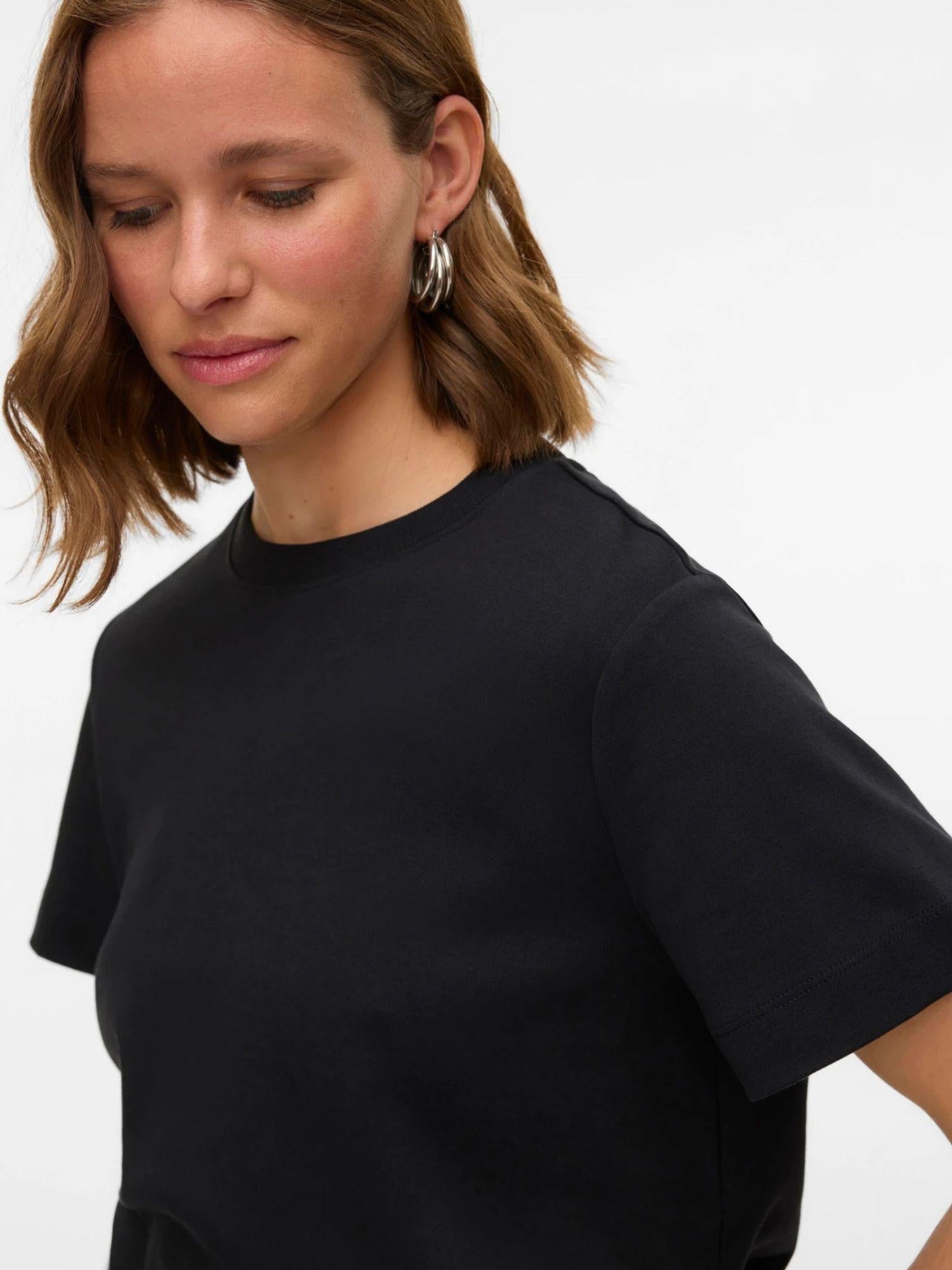 Aware T-Shirt Donna Nero Awnaima 10294544 Black VERO MODA 