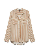 Vero Moda Camicia Donna Birch New Stripe Tigers Eye Vmbumpy 10275283 Birch VERO MODA 