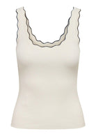 Jacqueline De Yong Top Donna Nanna Bianco e Nero 15290585 Cloud Dancer W. BLACK JACQUELINE DE YONG 