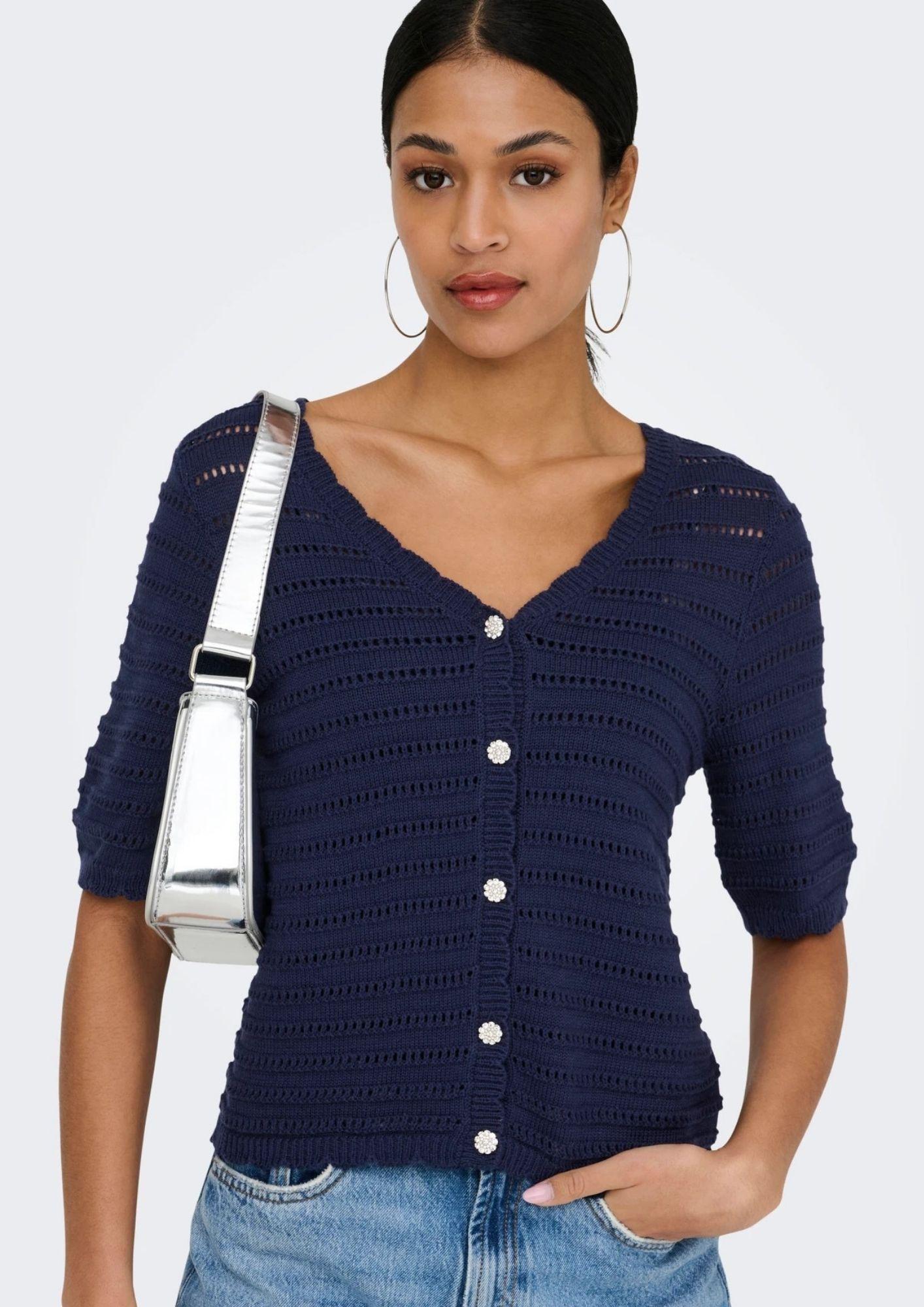 Jacqueline De Yong Cardigan Donna Tanja Blu 15366211 Black Iris JACQUELINE DE YONG 