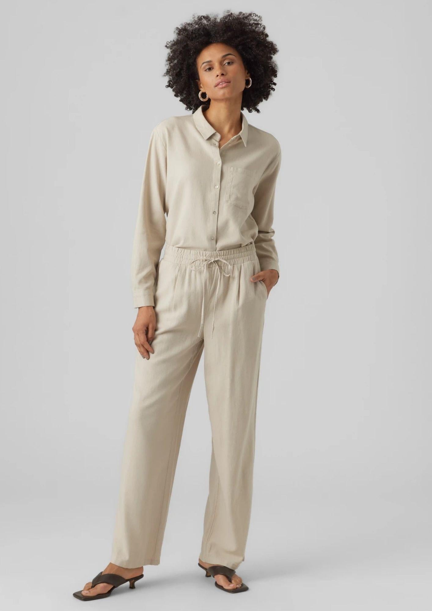 Vero Moda Pantalone Donna Jesmilo Grigio 10287363 Silver Lining VERO MODA 