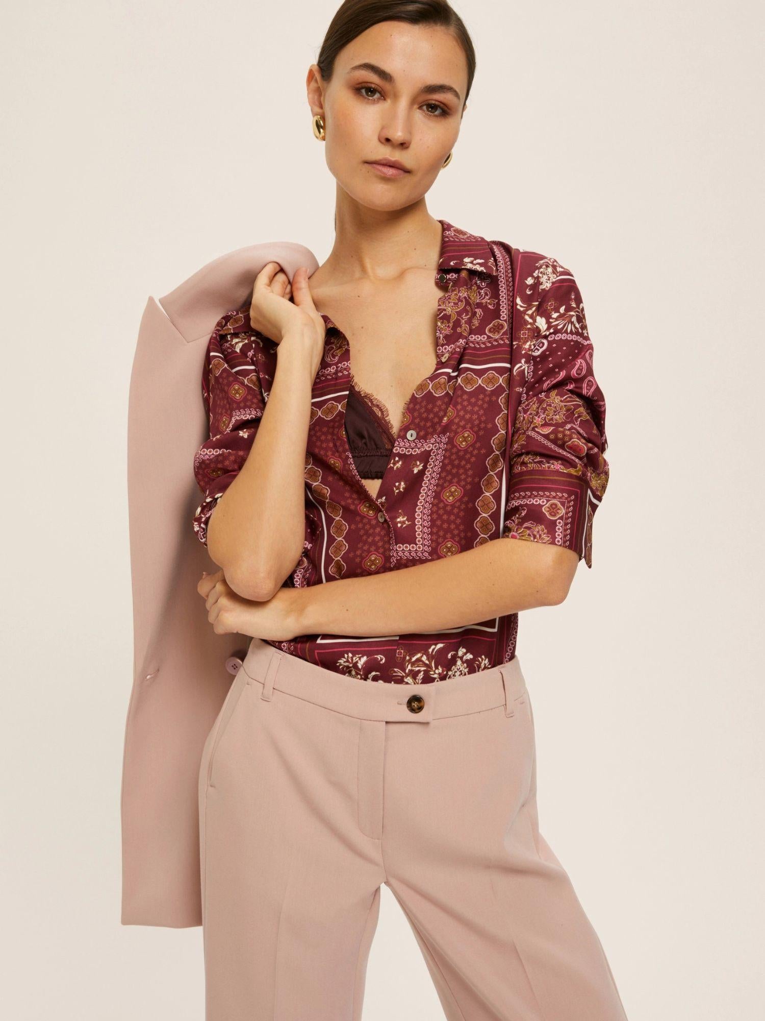 Emme Marella Camicia in twill di viscosa stampata Brunico Donna Bordeaux 2525116034200 003 EMME MARELLA 
