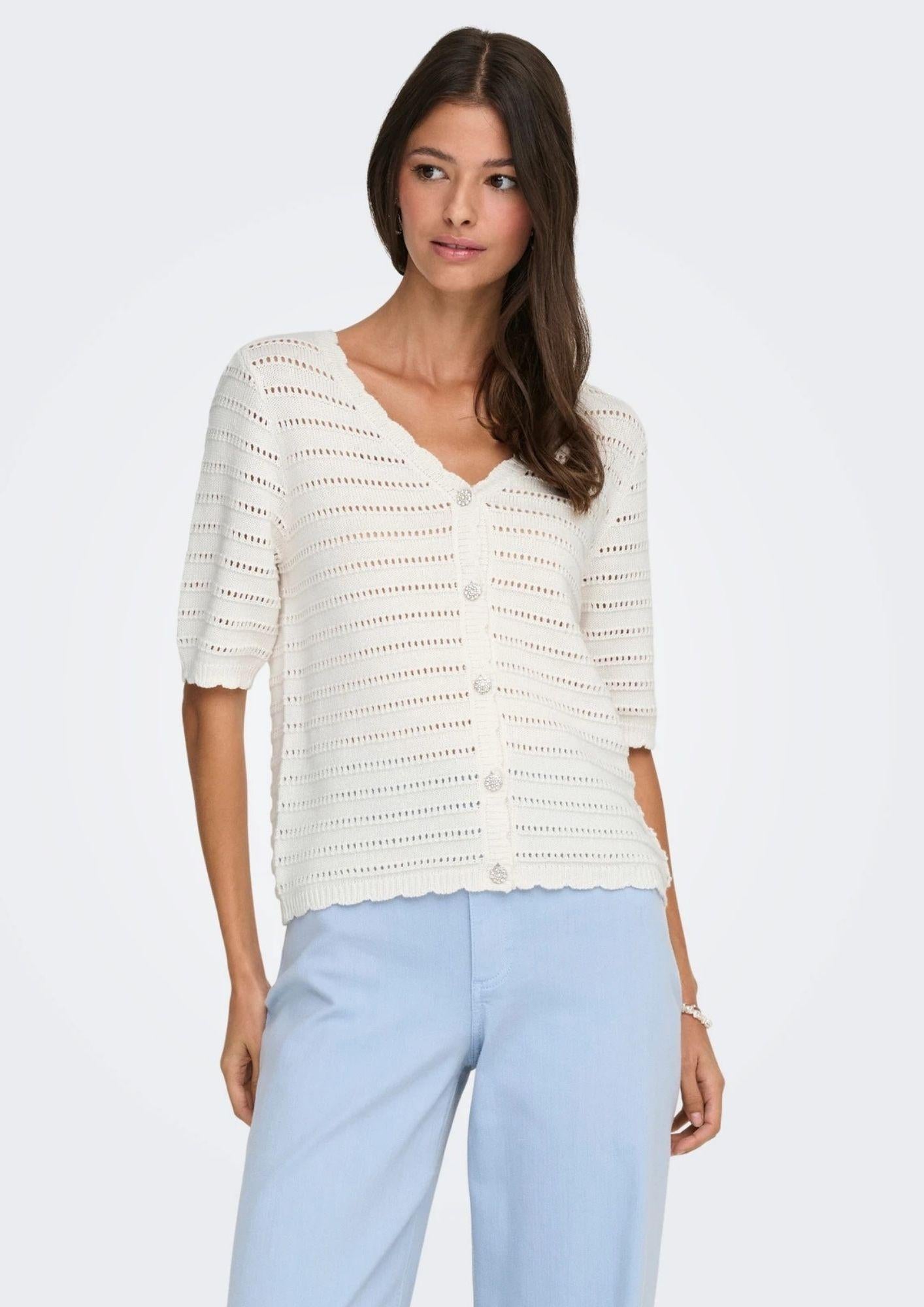 Jacqueline De Yong Cardigan Donna Tanja Bianco 15366211 Cloud Dancer JACQUELINE DE YONG 