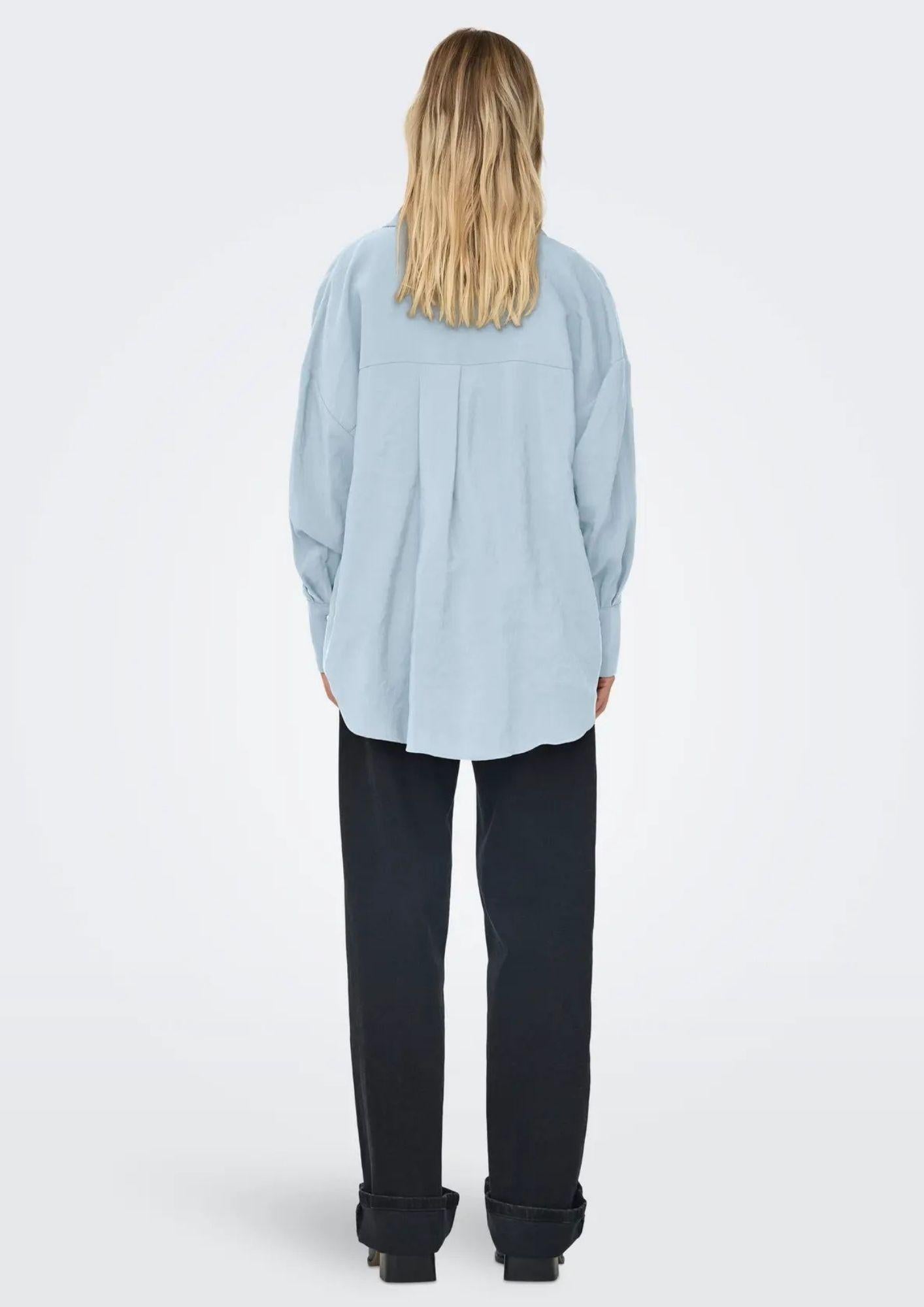 Only Camicia Donna Zazima Blu Chambray 15272523 Chambray Blue ONLY 