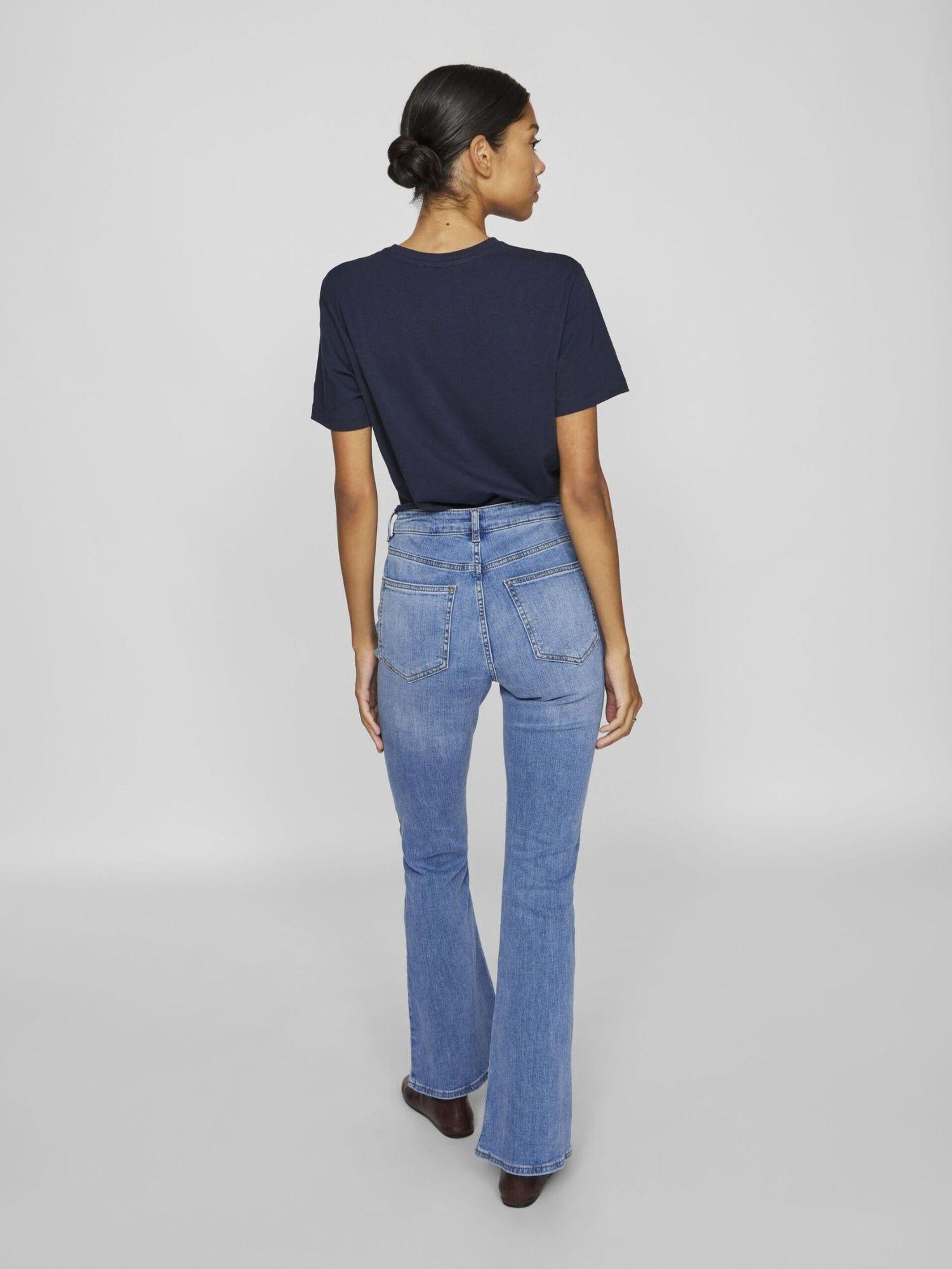 Vila Pantaloni a Zampa Donna Light Blue Vibetty 14105100 Light Blue Denim VILA 