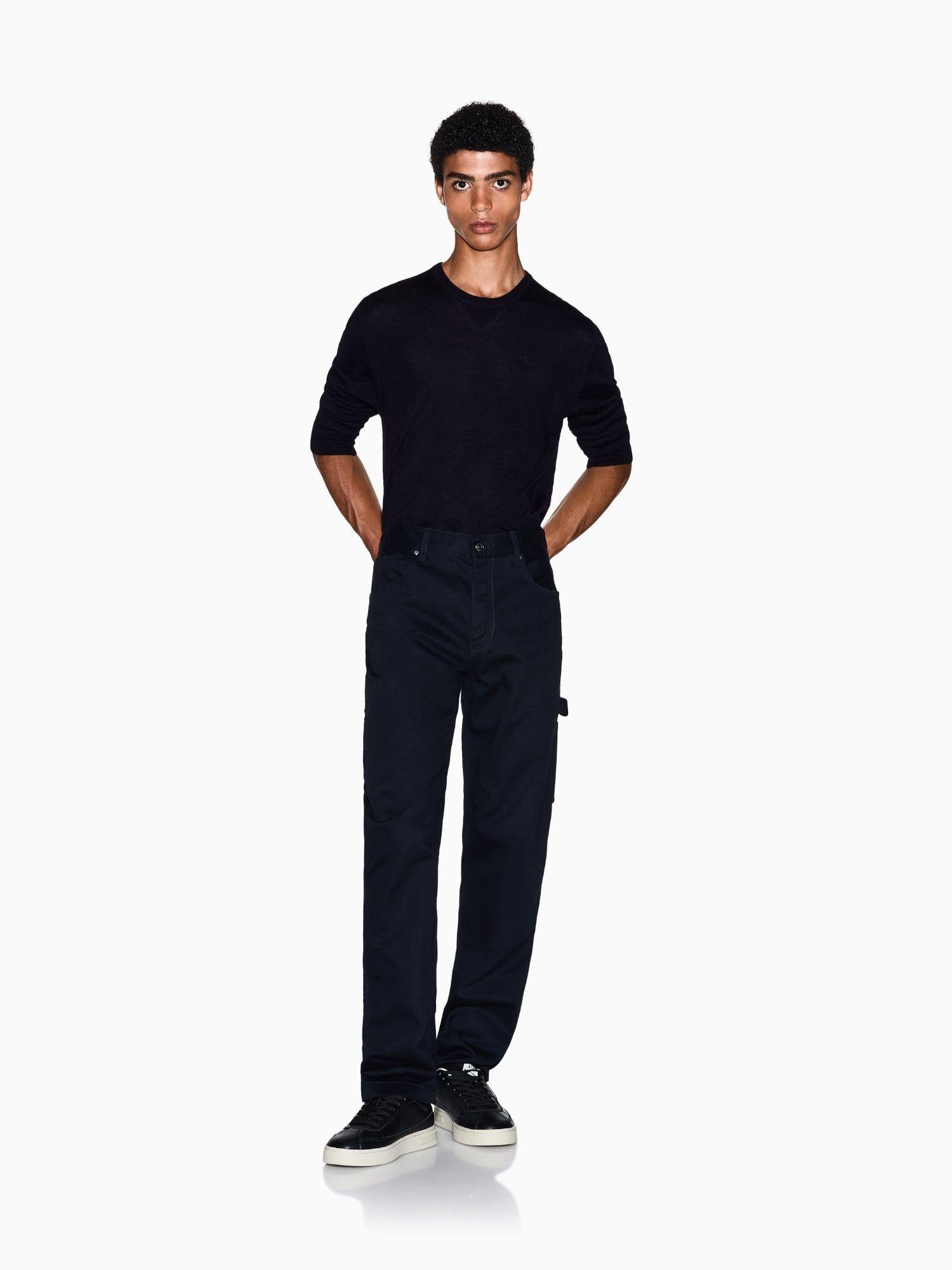 Armani Exchange Maglione girocollo in lana vergine Uomo Blu Navy 8NZM3A ZM8AZ 1510 ARMANI EXCHANGE 