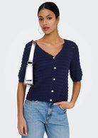 Jacqueline De Yong Cardigan Donna Tanja Blu 15366211 Black Iris JACQUELINE DE YONG 