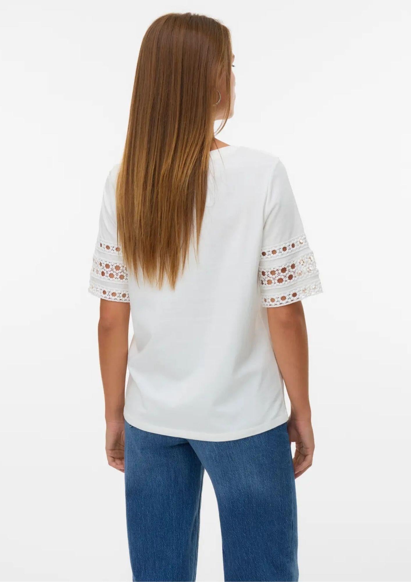 Vero Moda Top Donna Ivacy Bianco 10340787 Snow White SNOW WHITE LACE VERO MODA 