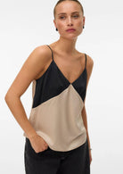 Vero Moda Top Donna Joi Nero e Grigio Cemento 10341487 Black CEMENT CONTRAST VERO MODA 