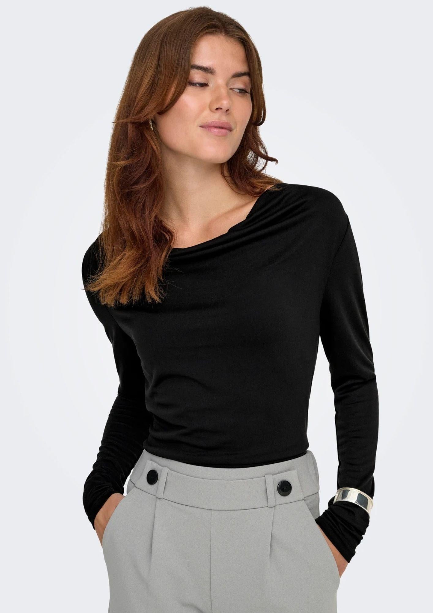 Jacqueline De Yong Maglia Donna Ester Nera 15359915 Black JACQUELINE DE YONG 