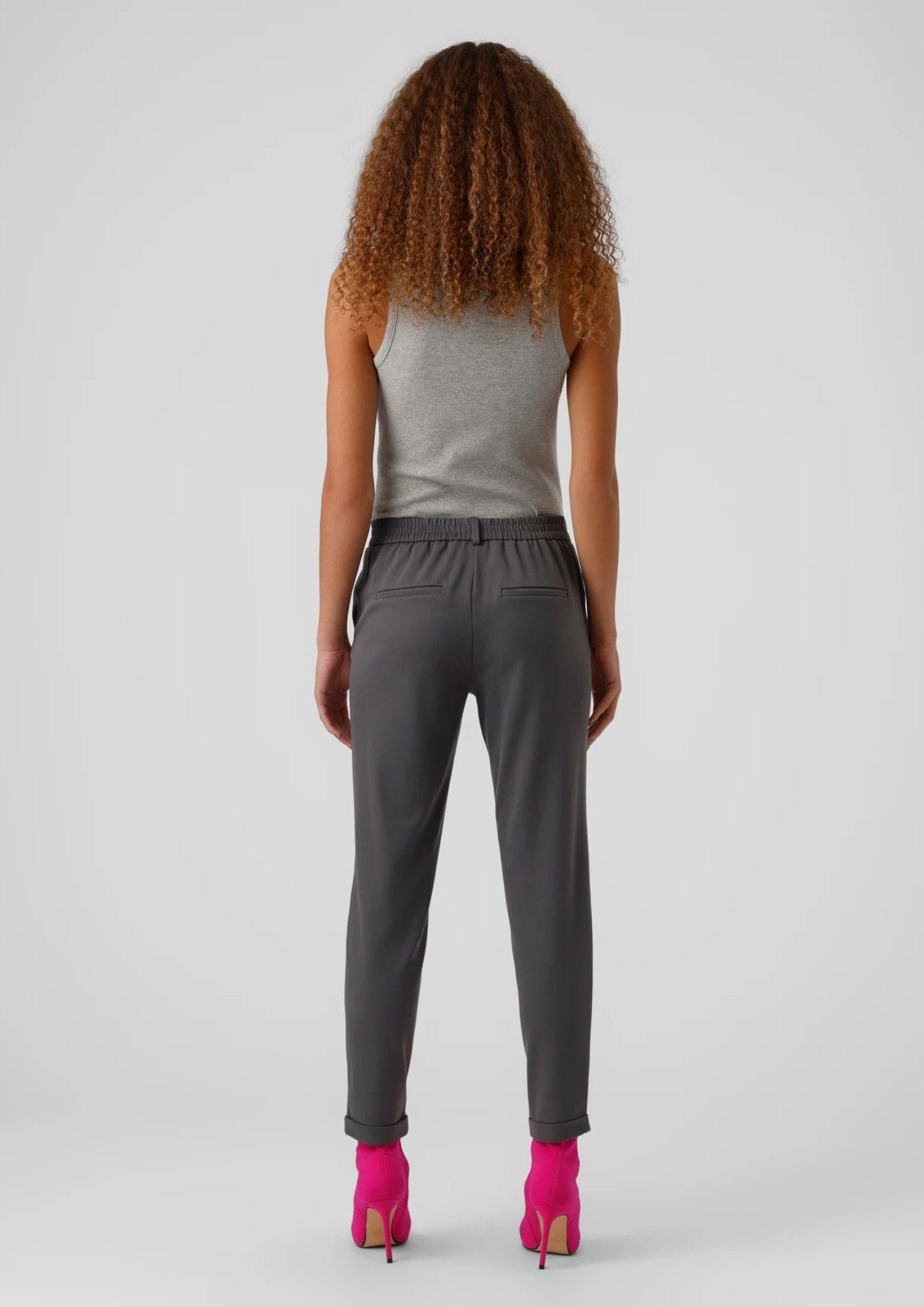 Vero Moda Pantaloni Donna Maya A Vita Media Grigio Asfalto 10225280 Asphalt VERO MODA 