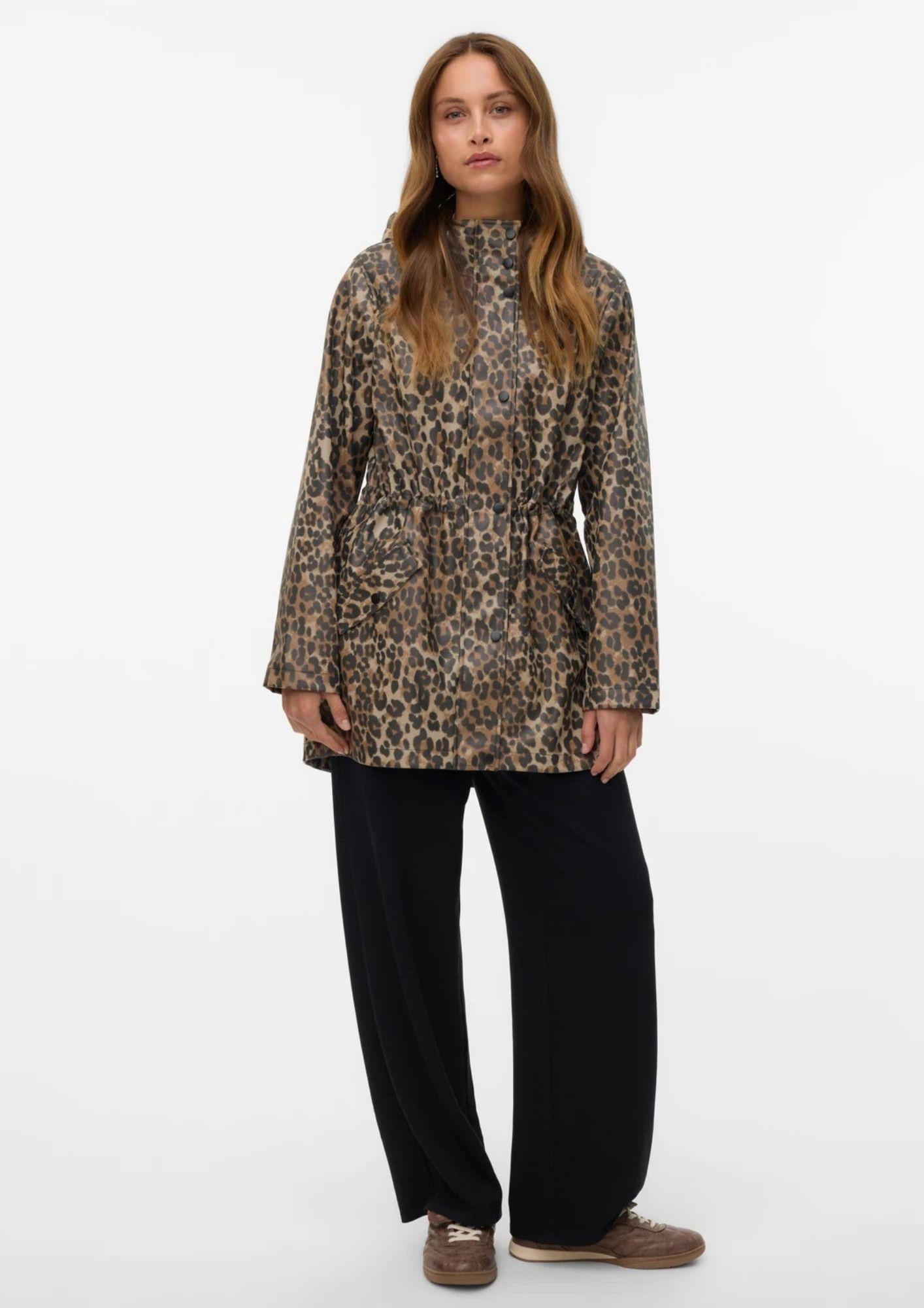 Vero Moda Giubbino Donna Malou Marrone Animalier 10330969 Irish Cream VERO MODA 