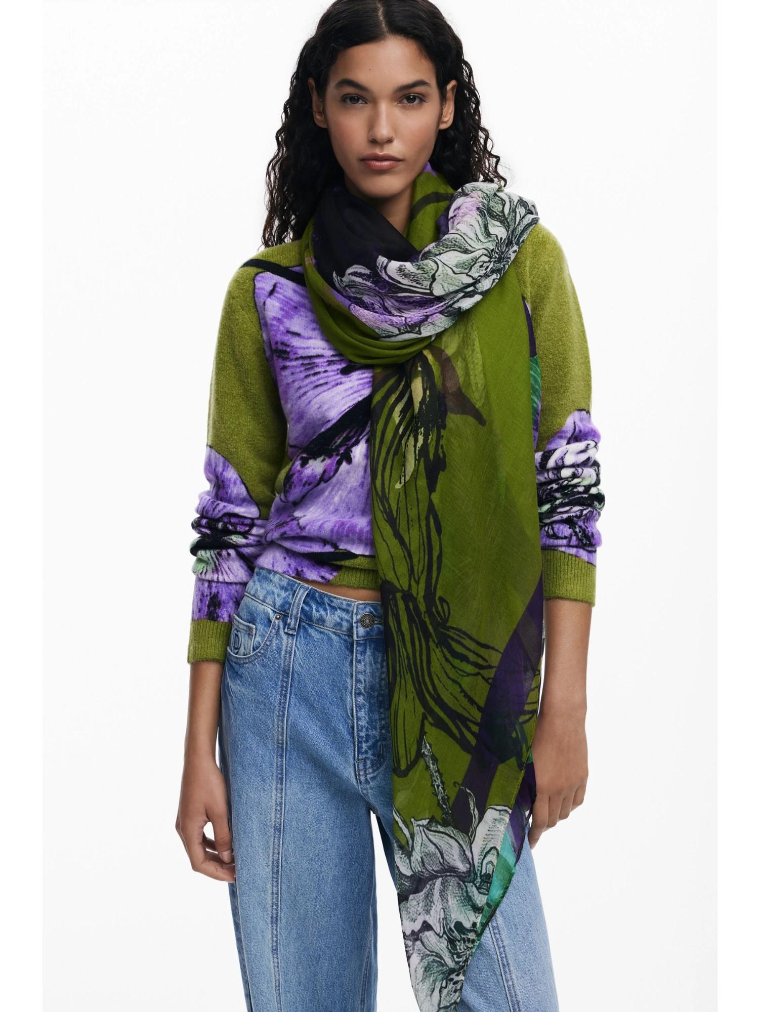 Desigual Foulard disegnato da Mr. Christian Lacroix Donna Blu 25WAWA02 4000 DESIGUAL 