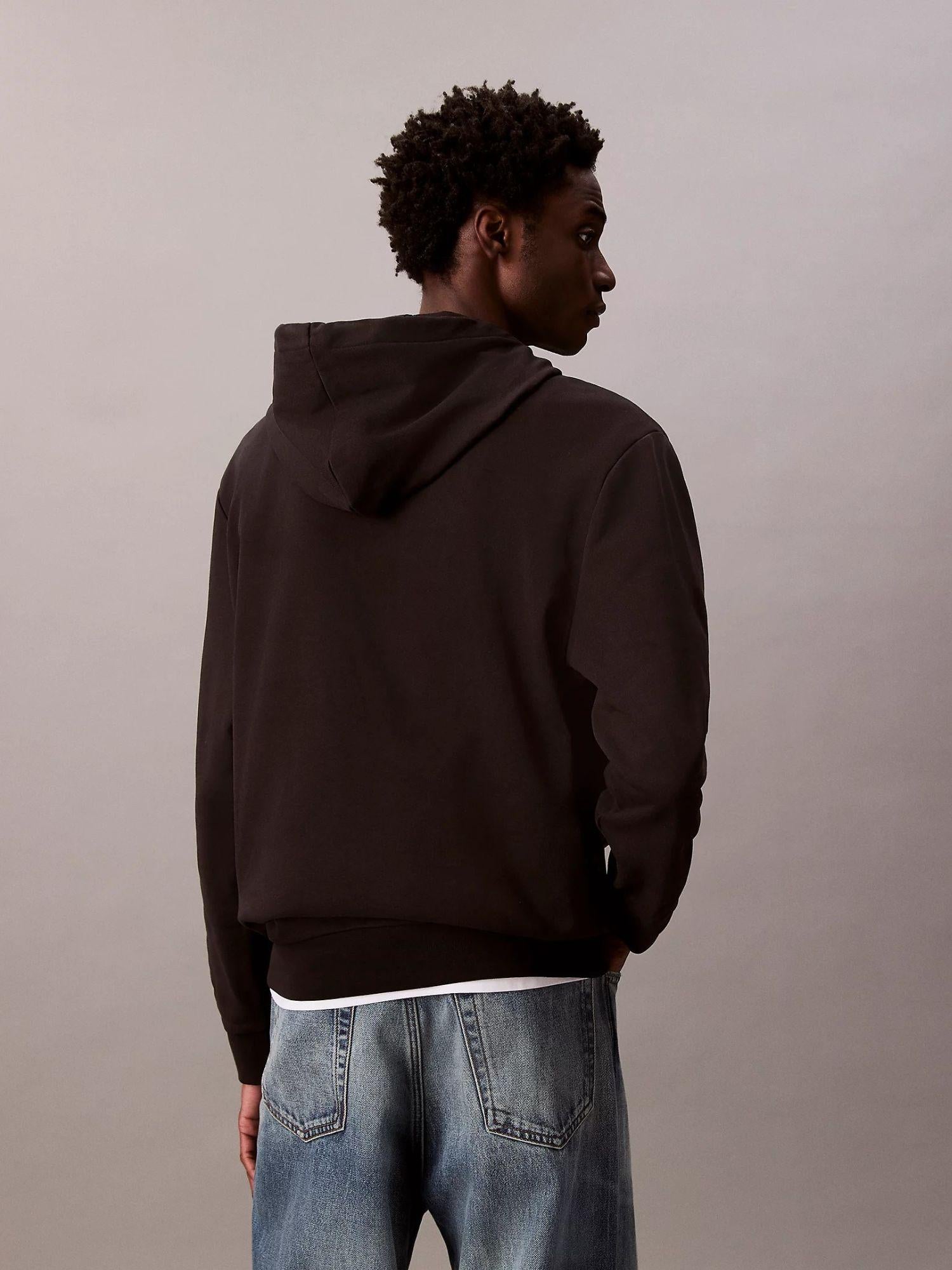 Calvin Klein Felpa con cappuccio in spugna di cotone con stemma Uomo Nero LV04RC274G UB1 CALVIN KLEIN 