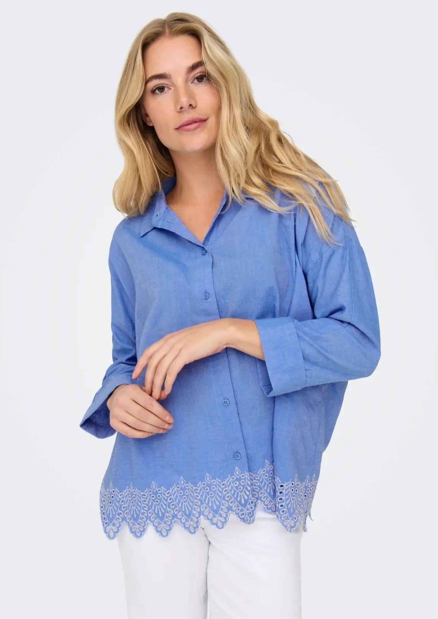 Only Camicia Donna Graces Blu 15343165 Blue Bonnet ONLY 