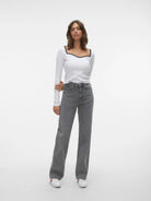 Vero Moda VMTESSA Vita alta Wide Fit Jeans Donna Medium Grey Denim 10287304 Medium Grey Denim VERO MODA 