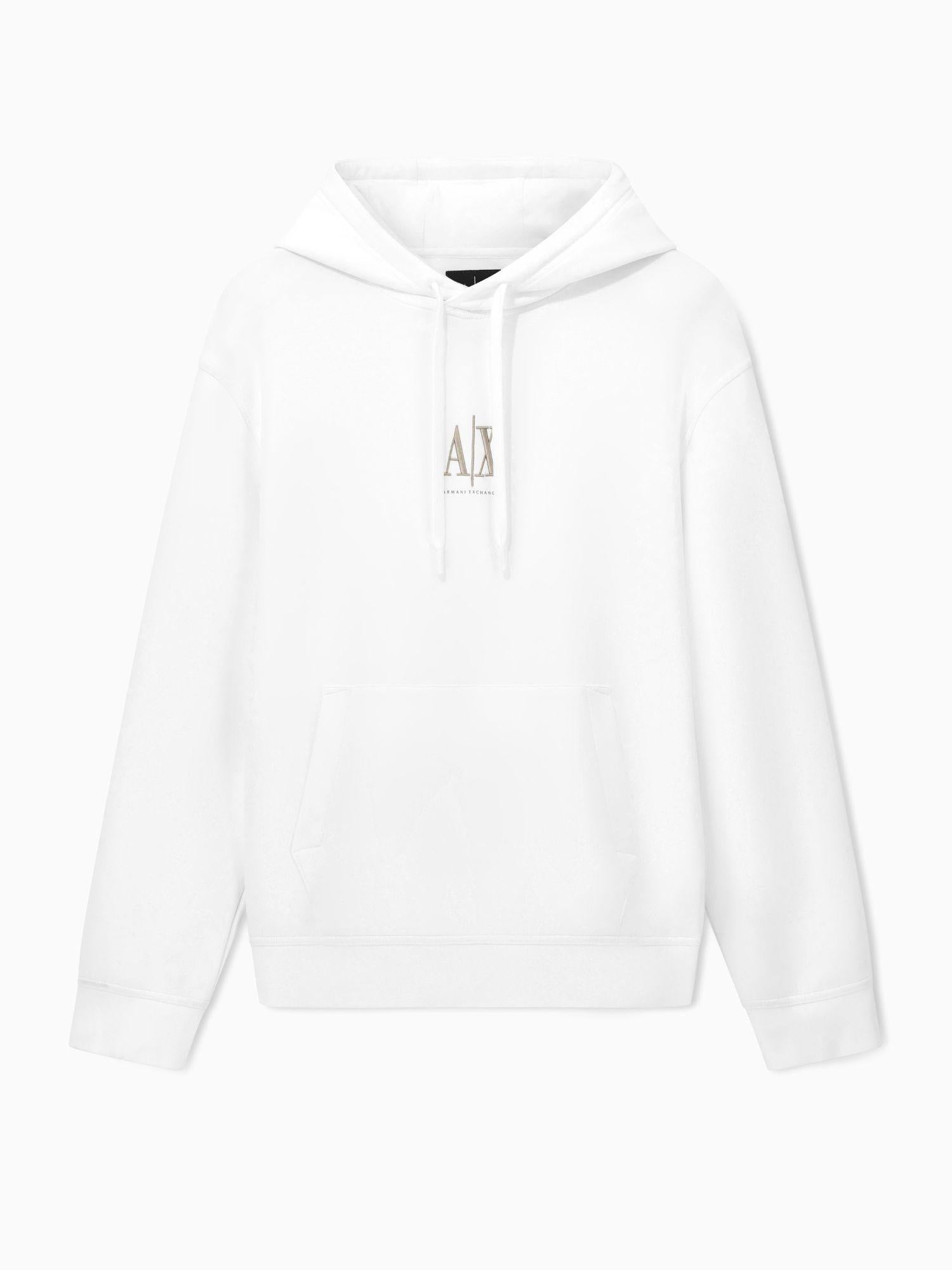 Armani Exchange Felpa con cappuccio con logo ricamato Uomo Bianco XM000369 AF10818 U0009 ARMANI EXCHANGE 