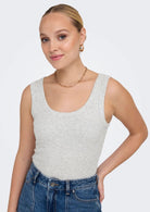 Only Canotta Donna Easy Grigio Chiaro 15315571 Light Grey Melange ONLY 