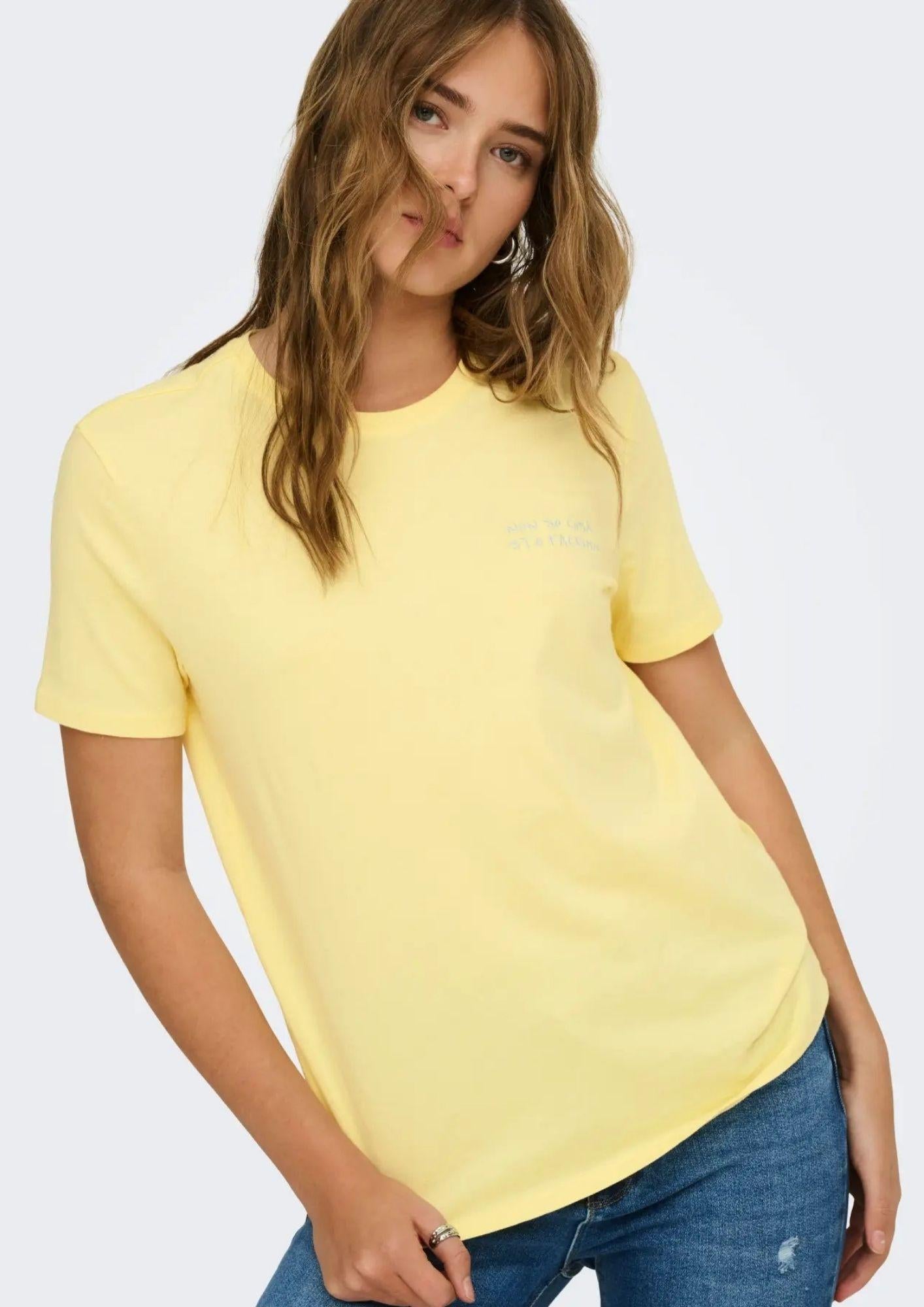 Only T-Shirt Donna Mira Gialla 15368637 Pale Banana ONLY 