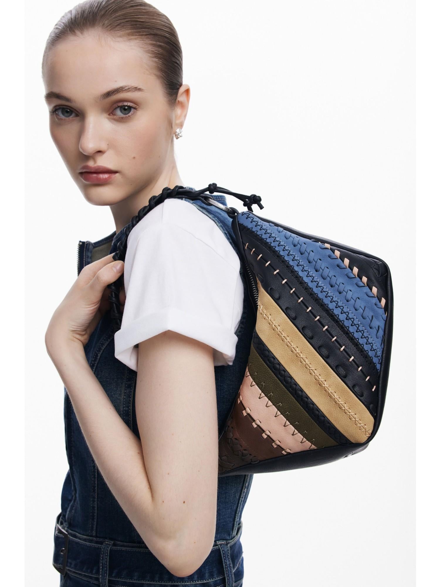 Desigual Borsa a spalla patchwork media Donna Marrone 25WAXP78 6000 DESIGUAL 