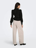 Jacqueline De Yong Pantaloni Donna Wide Fit Chateau Gray Jdygeggo 15208430 Chateau Gray BLACK BUTTONS JACQUELINE DE YONG 