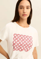Emme Marella T-Shirt Donna Bianca Stampa Rosso Geometrico 2615971051200 004 EMME MARELLA 