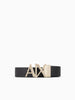 Double Face Leather Belt Men Black Navy Blue Gold