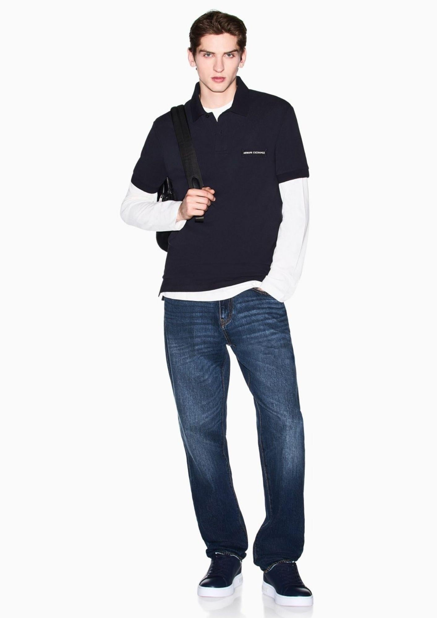 Armani Exchange Polo Uomo Blu Navy XM002390 AF13026 UB101 ARMANI EXCHANGE 