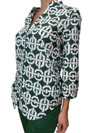 Emme Marella Camicia Donna Accolto Verde Fantasia Geometrica 2515111132200 001 EMME MARELLA 