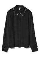 Vero Moda Camicia Donna Falina Nera 10330306 Black PEARL NECKLINE VERO MODA 