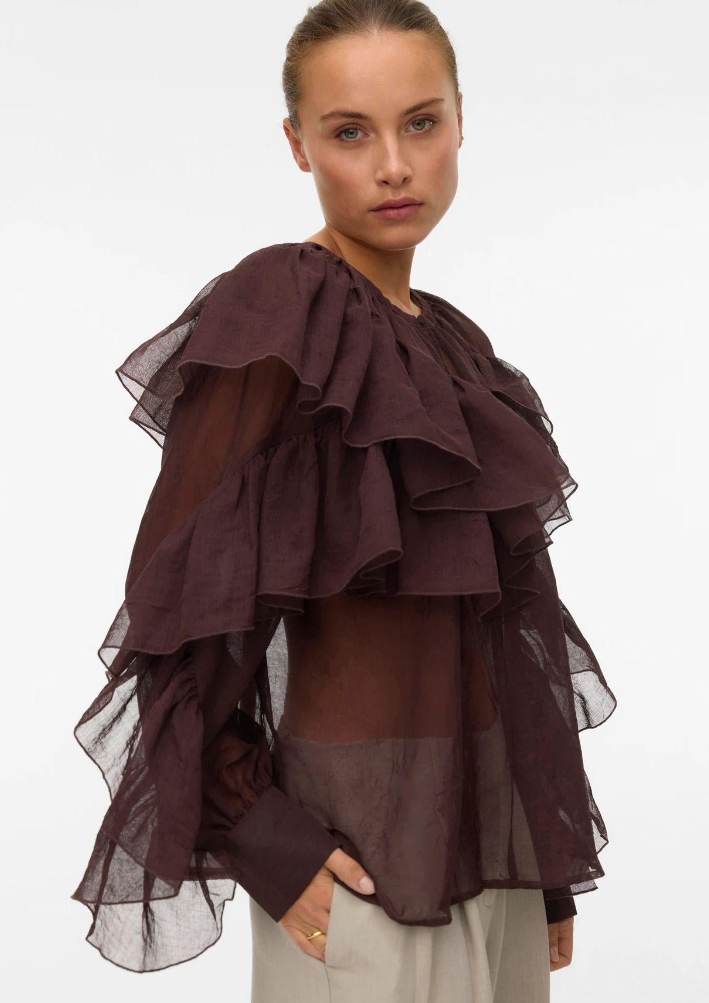 Vero Moda Camicia Donna Sabrina Marrone Cioccolato 10343817 Grey VERO MODA 