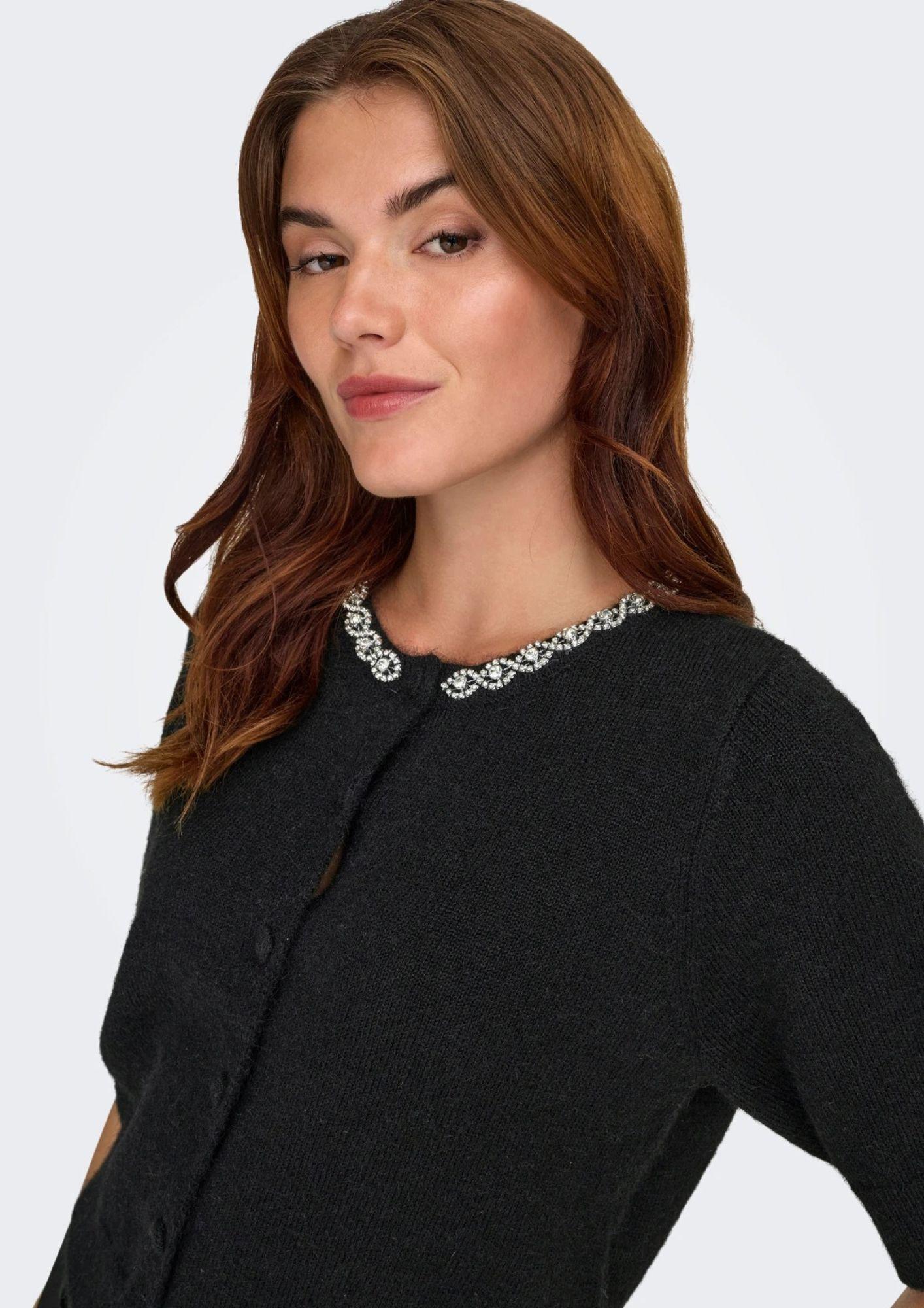 Jacqueline De Yong Cardigan Donna Alva Nero 15344982 Black JACQUELINE DE YONG 