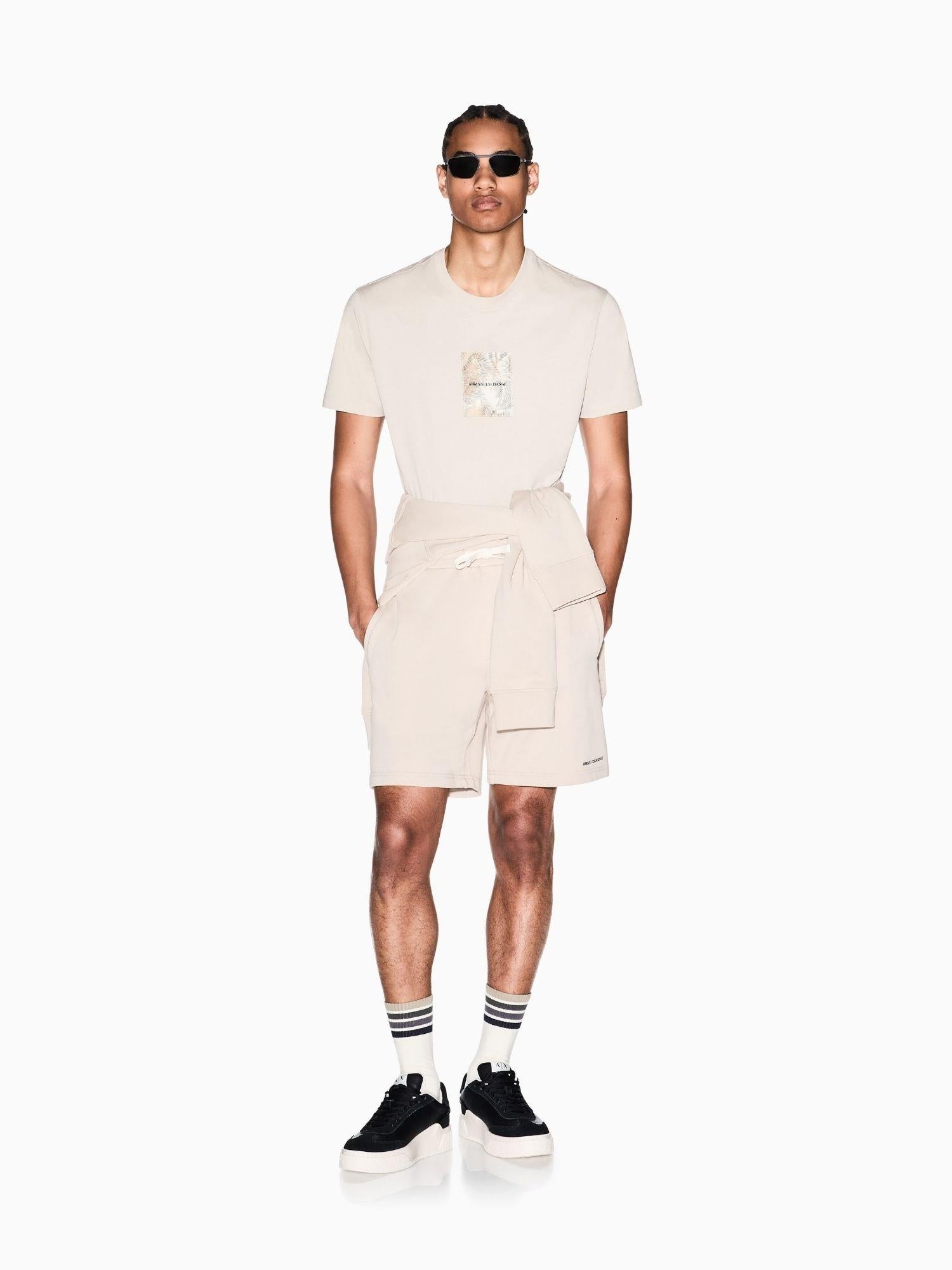 Armani Exchange T-Shirt Uomo Beige Regular Fit in Jersey di Cotone Classico XM002501 AF10356 U1148 ARMANI EXCHANGE 