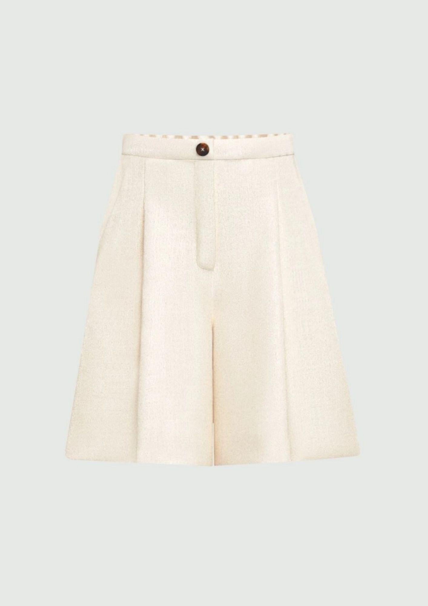Emme Marella Bermuda Donna Emmlamine Bianco Lana 2615141021200 001 EMME MARELLA 