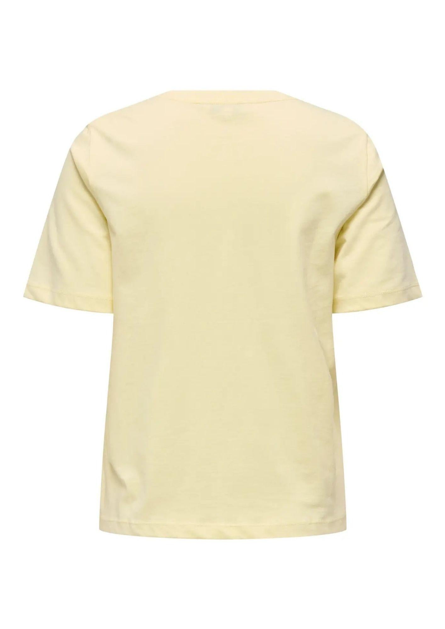 Only T-Shirt Donna Cashmere Giallo Onlonly 15270390 Double Cream ONLY 