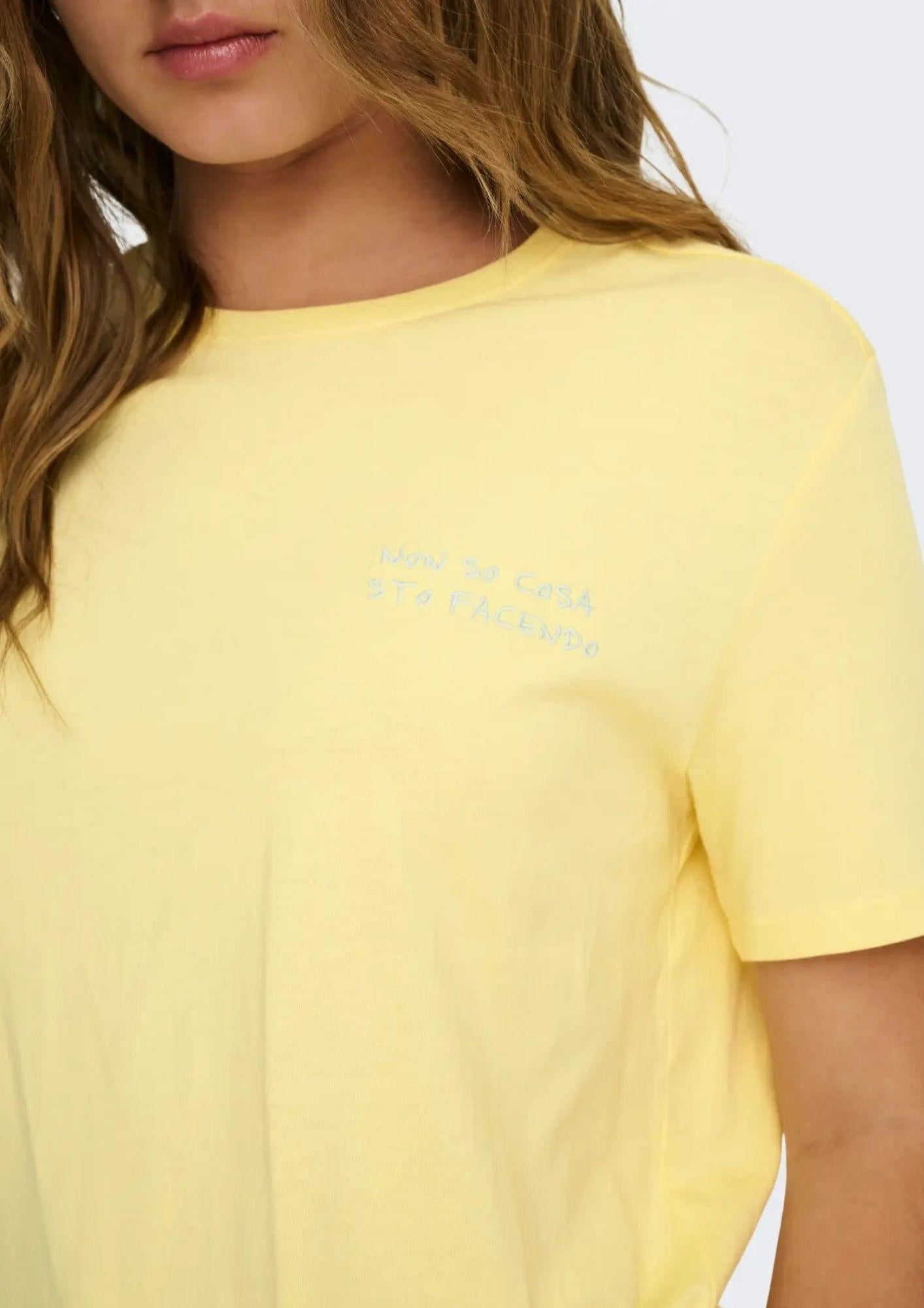 Only T-Shirt Donna Mira Gialla 15368637 Pale Banana ONLY 