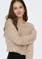 Only Pullover Donna Elke Beige 15363049 Oxford Tan ONLY 