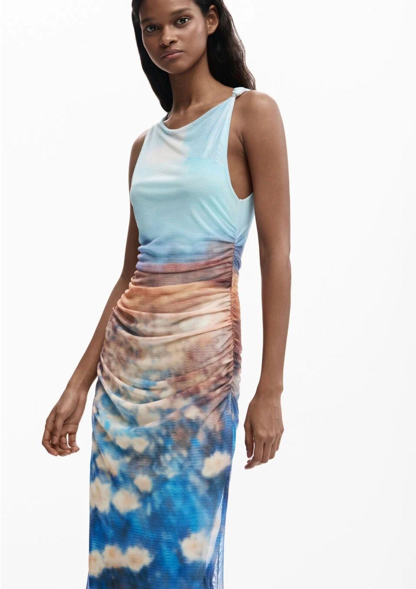 Desigual Vestito Donna Vestvermont Azzurro 26SWVK28 5045 DESIGUAL 
