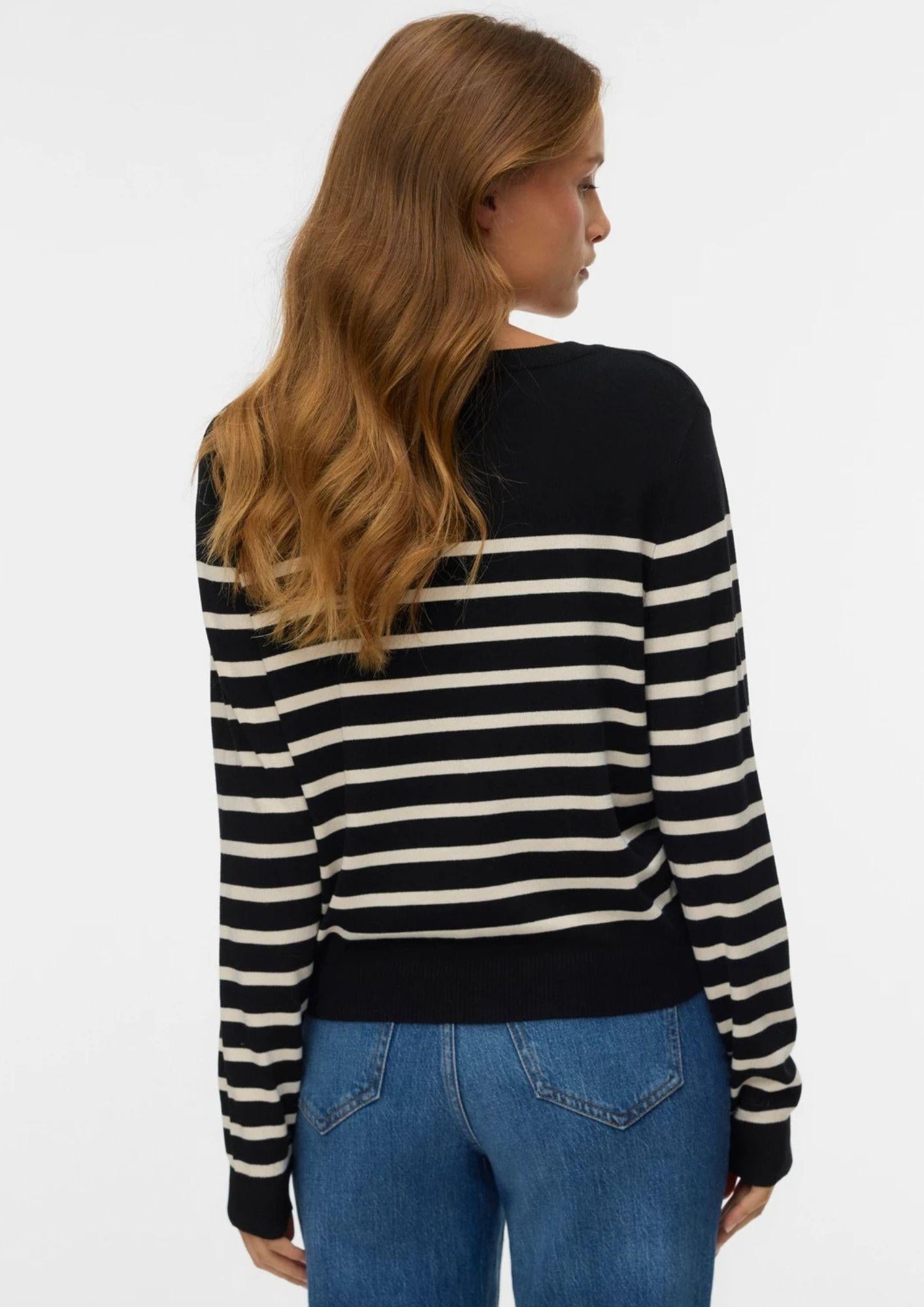 Vero Moda Cardigan Donna Nero e Bianco 10331422 Black W. BIRCH VERO MODA 