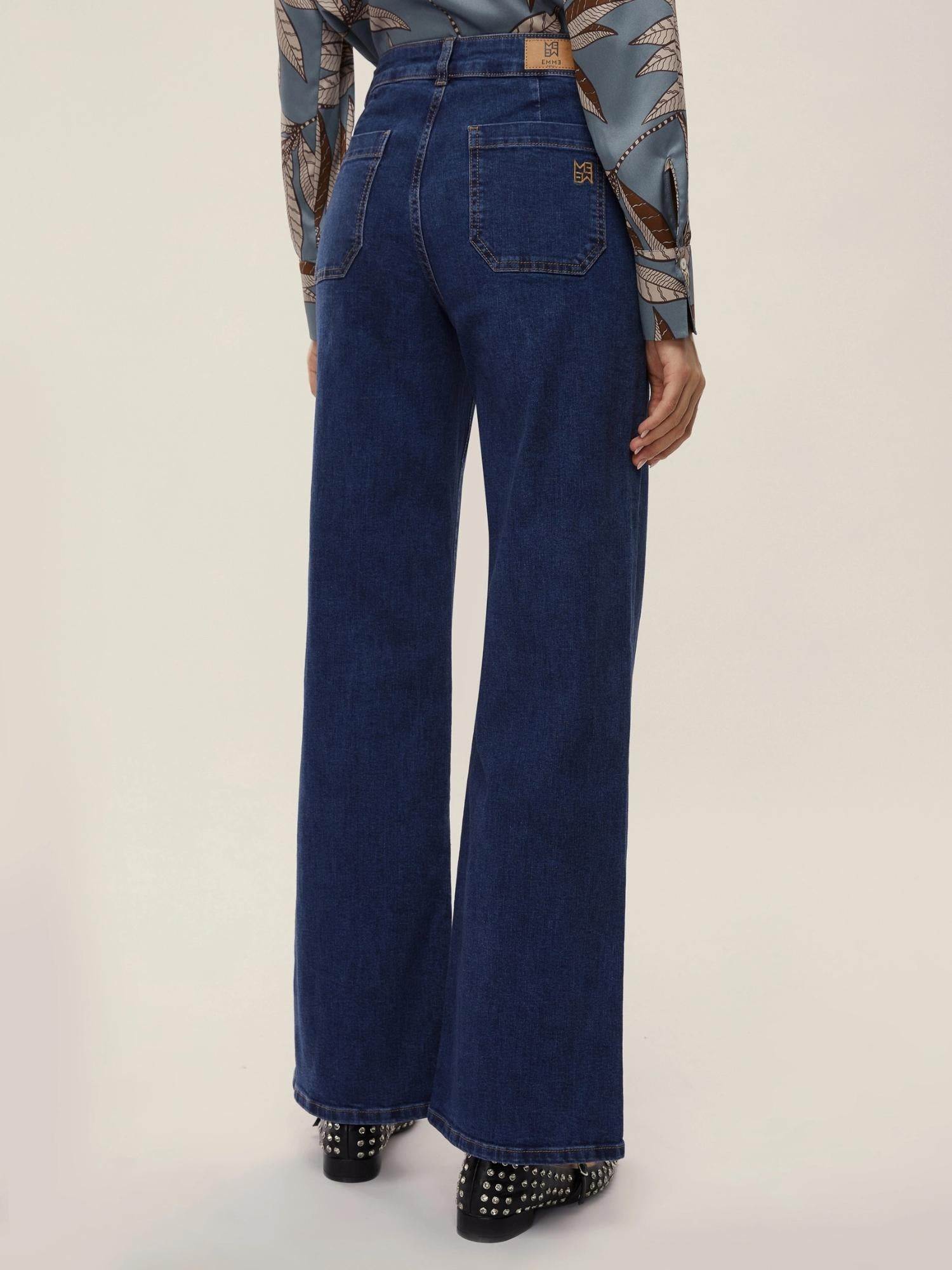 Emme Marella Jeans con tasche applicate Donna Palma Blu 2525186031200 002 EMME MARELLA 