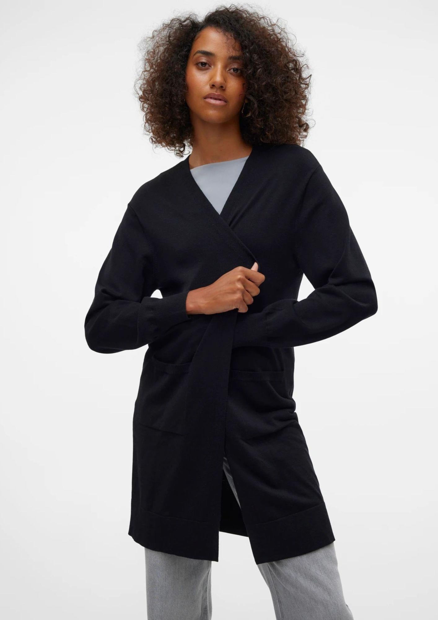Vero Moda Cardigan Lungo Donna Silje Nero 10320462 Black VERO MODA 