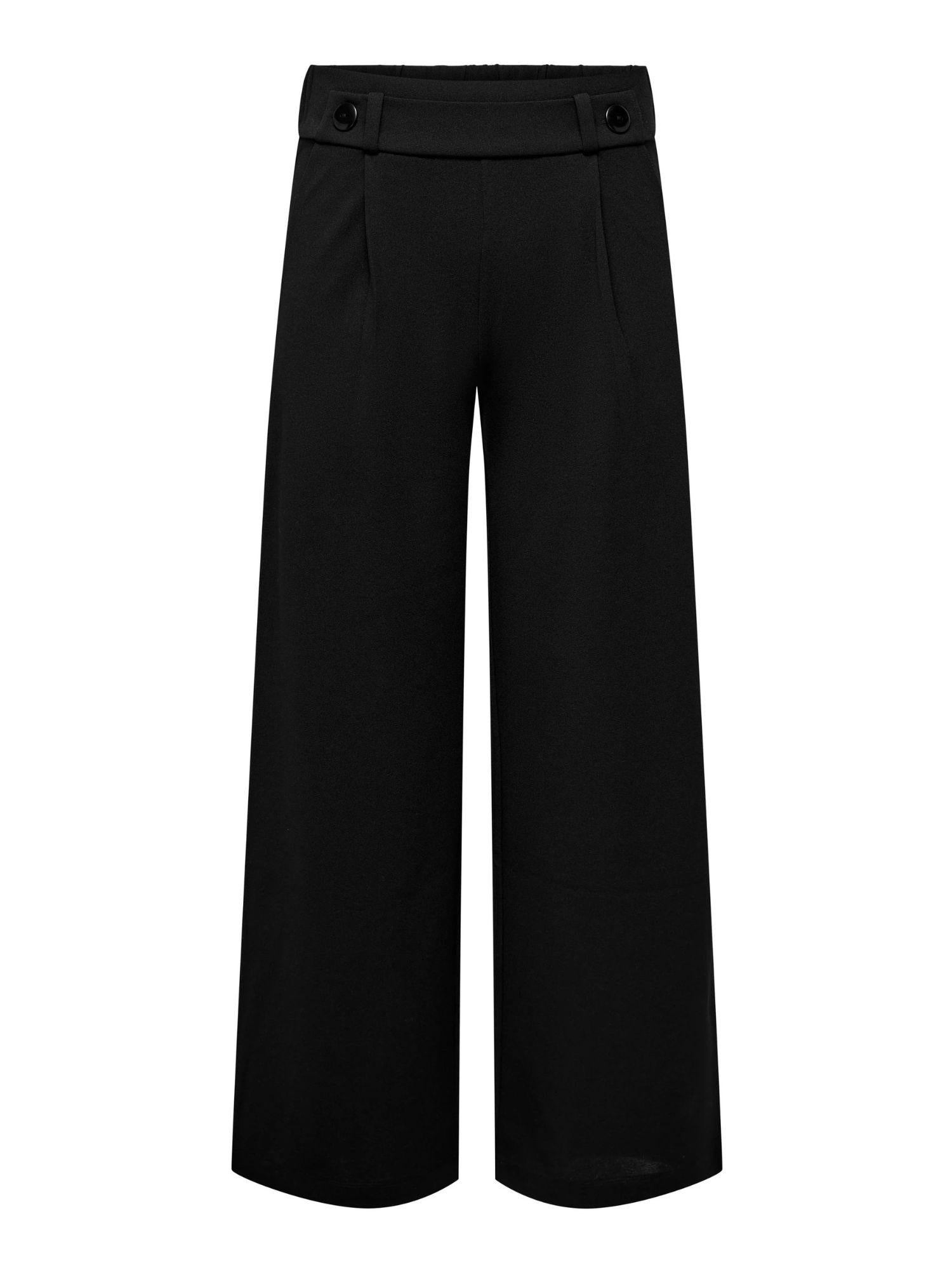Jacqueline De Yong Pantaloni A Gamba Larga Donna Geggo Wide Leg Fit Nero 15208430 Black BLACK BUTTONS JACQUELINE DE YONG 