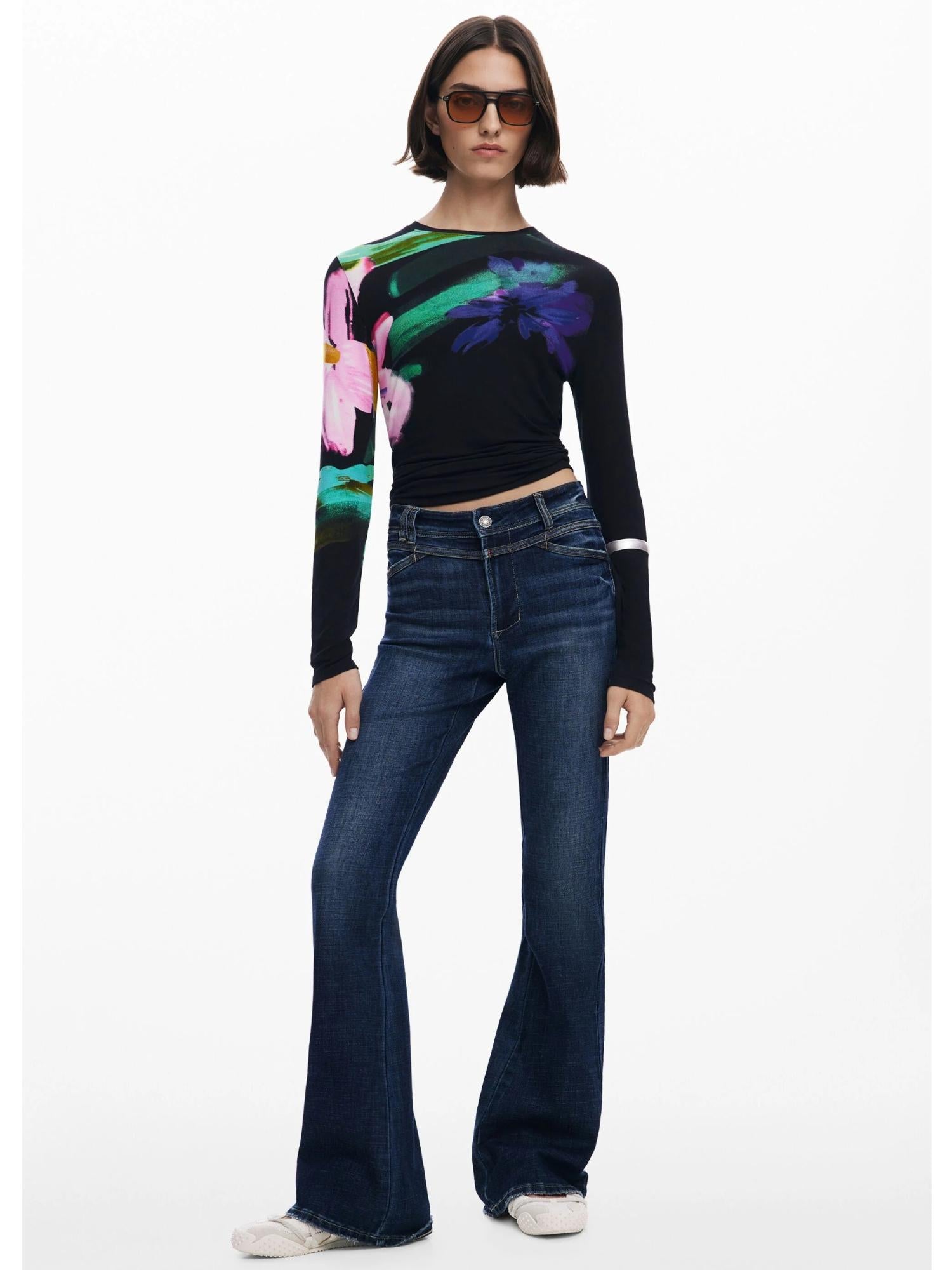 Desigual Jeans a zampa lavati Donna Blu 25WWDD09 5008 DESIGUAL 